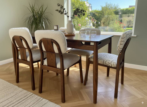 میز و صندلی ناهارخوری چوبی مدل شوکا ۶ نفره تولیدی بامبو